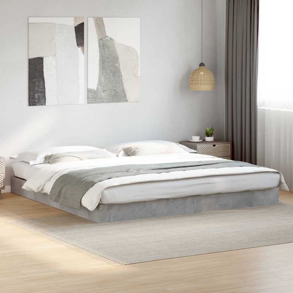 Cadre de lit sans matelas gris béton 180x200 cm - XIOS