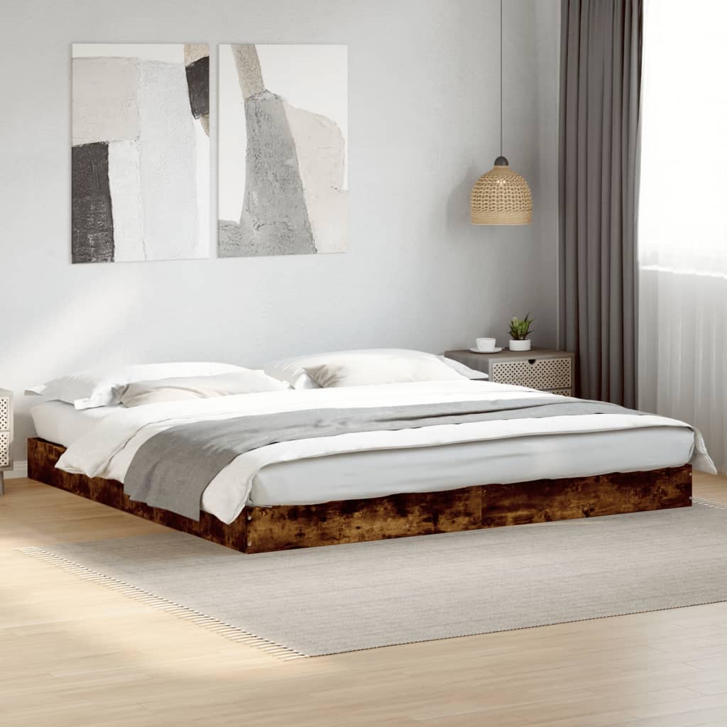 Cadre de lit sans matelas chêne fumé 180x200 cm - XIOS