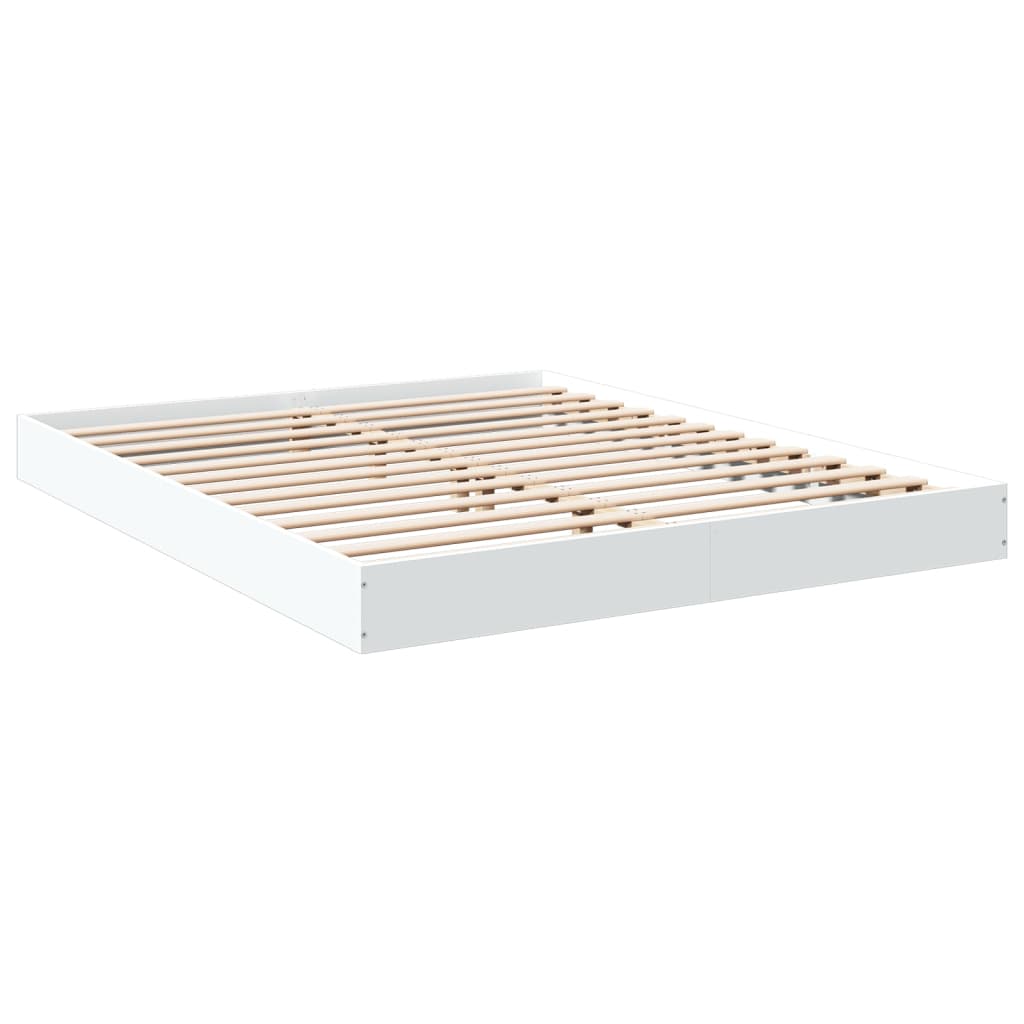 Cadre de lit sans matelas blanc 160x200 cm bois d'ingénierie - XIOS