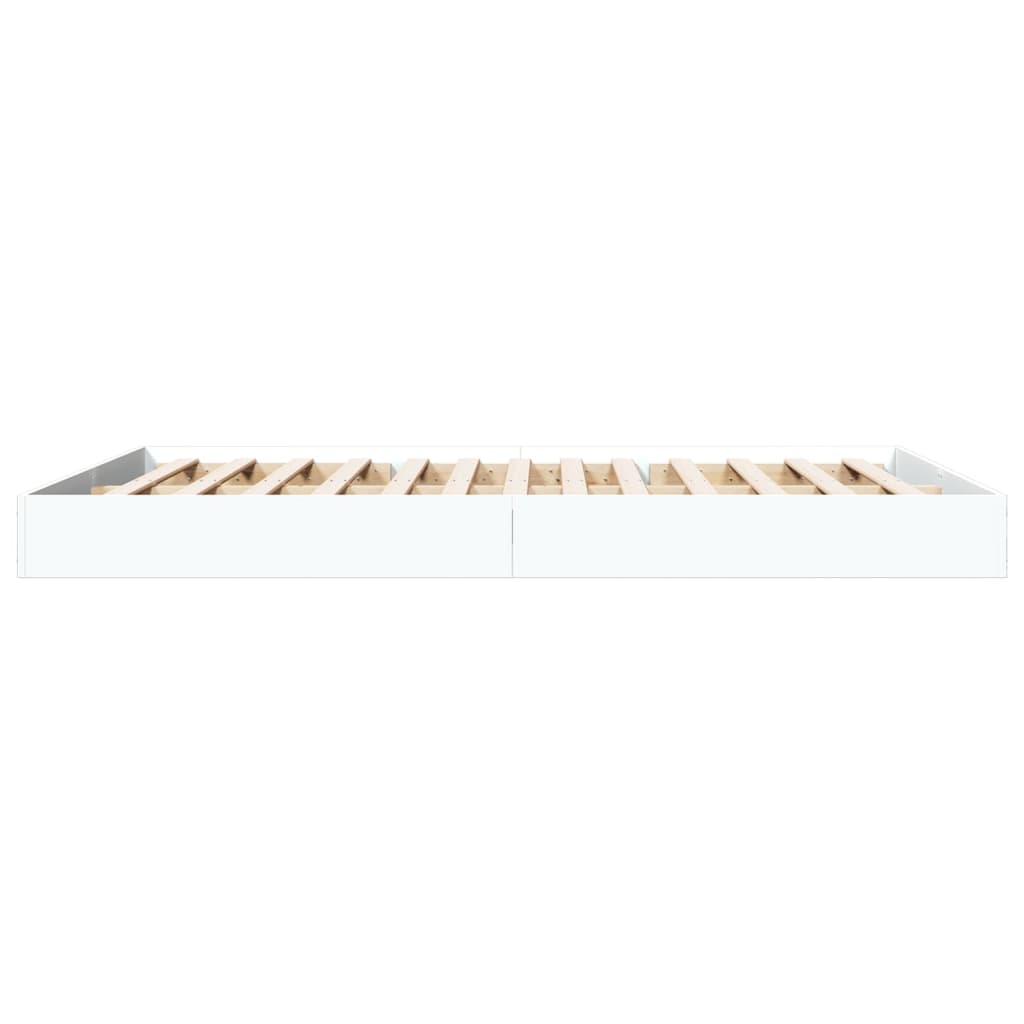Cadre de lit sans matelas blanc 160x200 cm bois d'ingénierie - XIOS