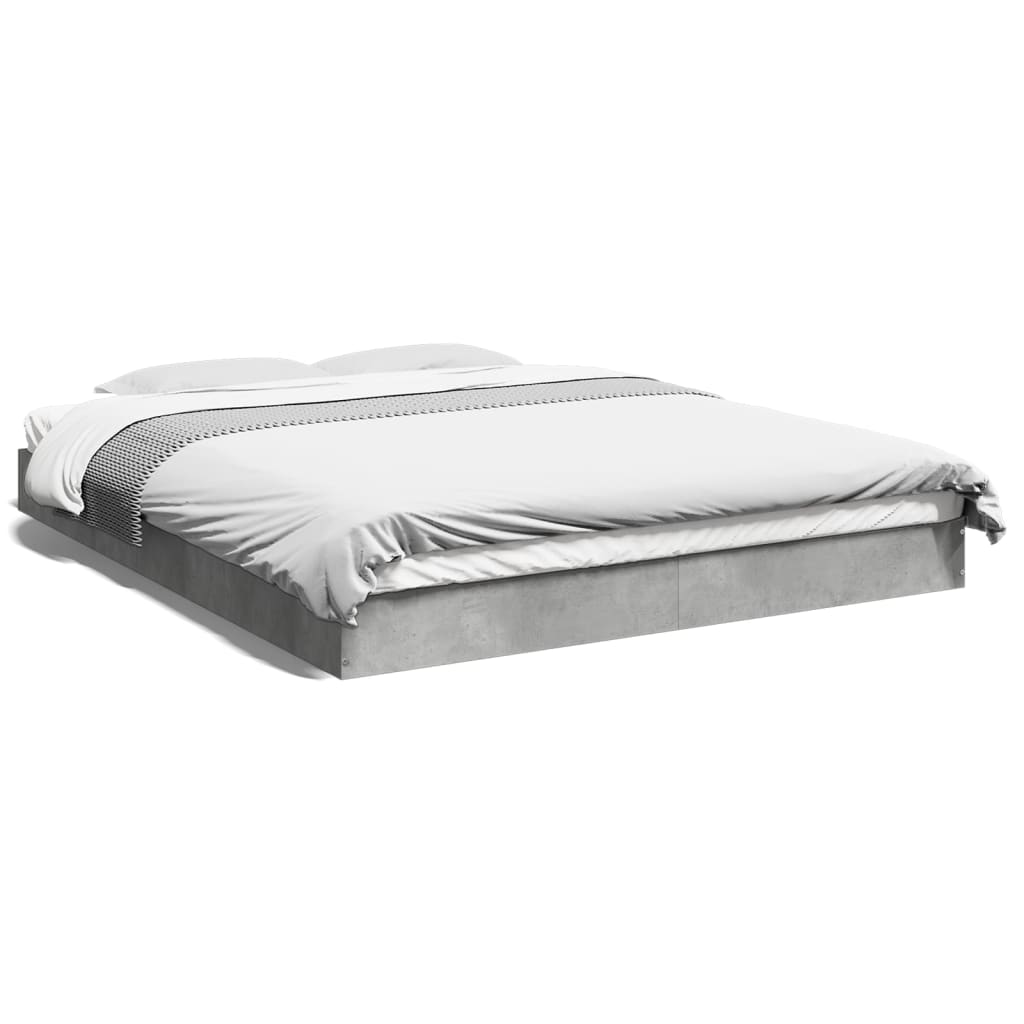 Cadre de lit sans matelas gris béton 160x200 cm - XIOS