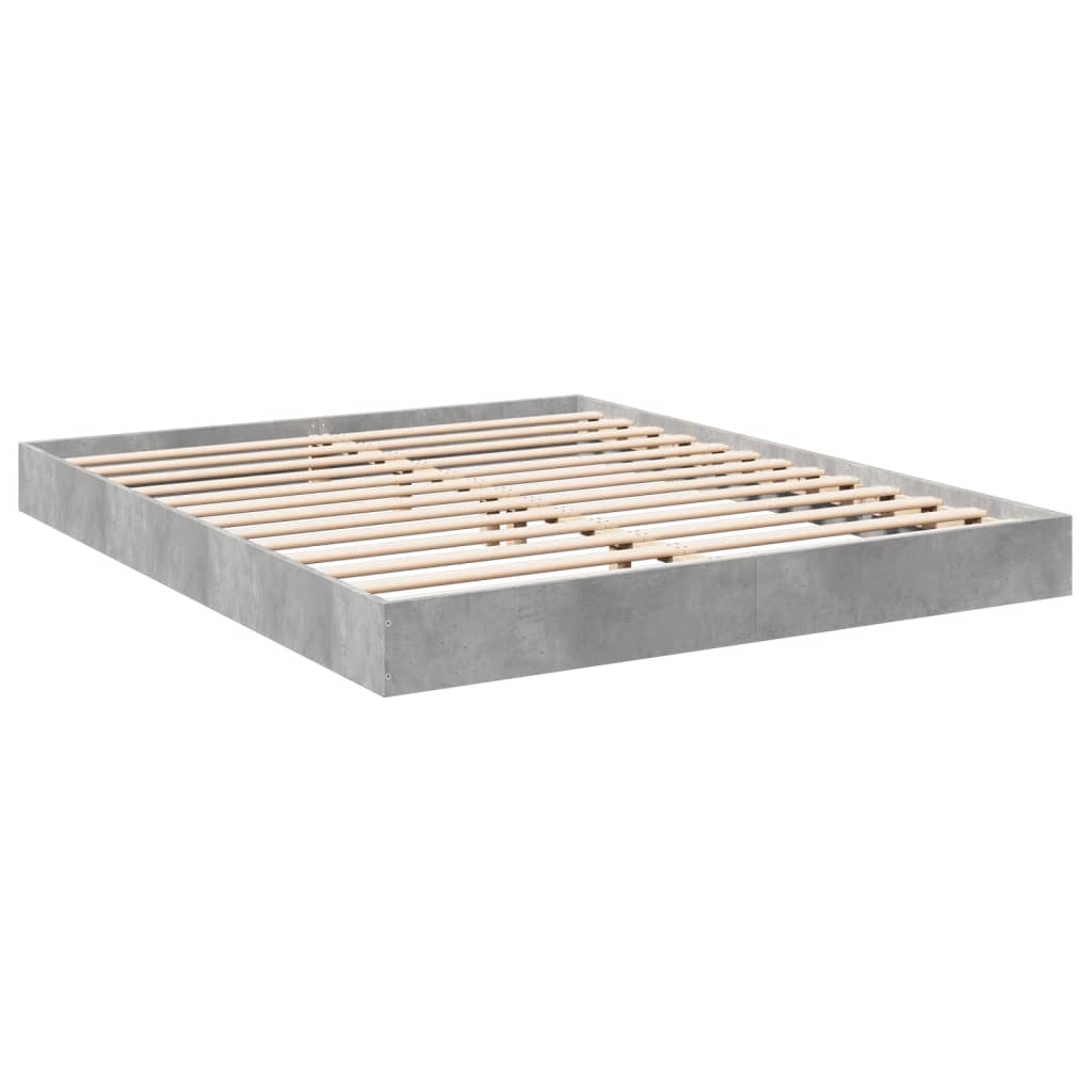 Cadre de lit sans matelas gris béton 160x200 cm - XIOS