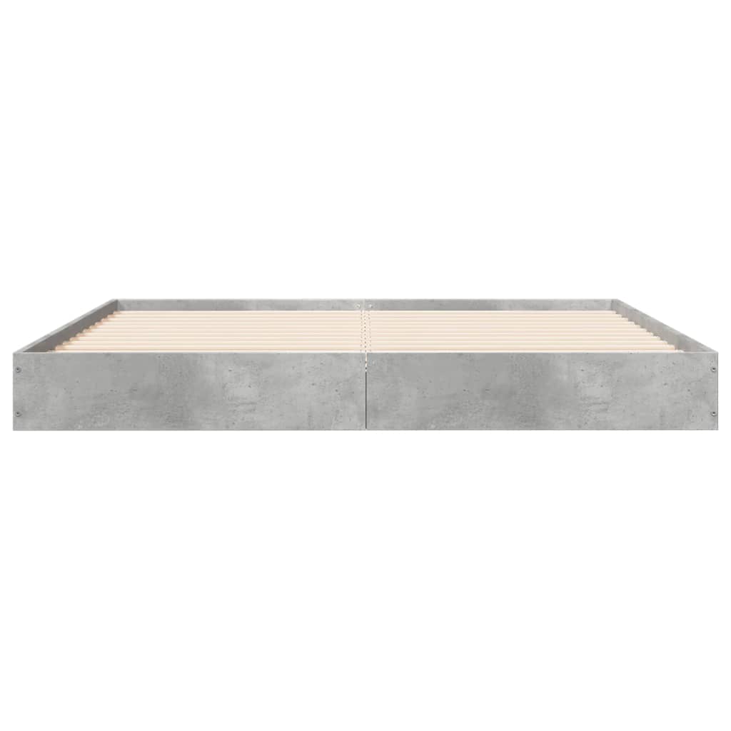 Cadre de lit sans matelas gris béton 160x200 cm - XIOS