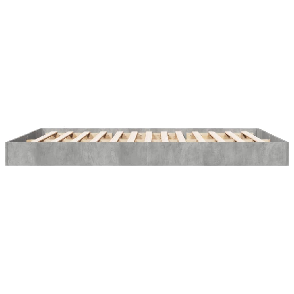 Cadre de lit sans matelas gris béton 160x200 cm - XIOS
