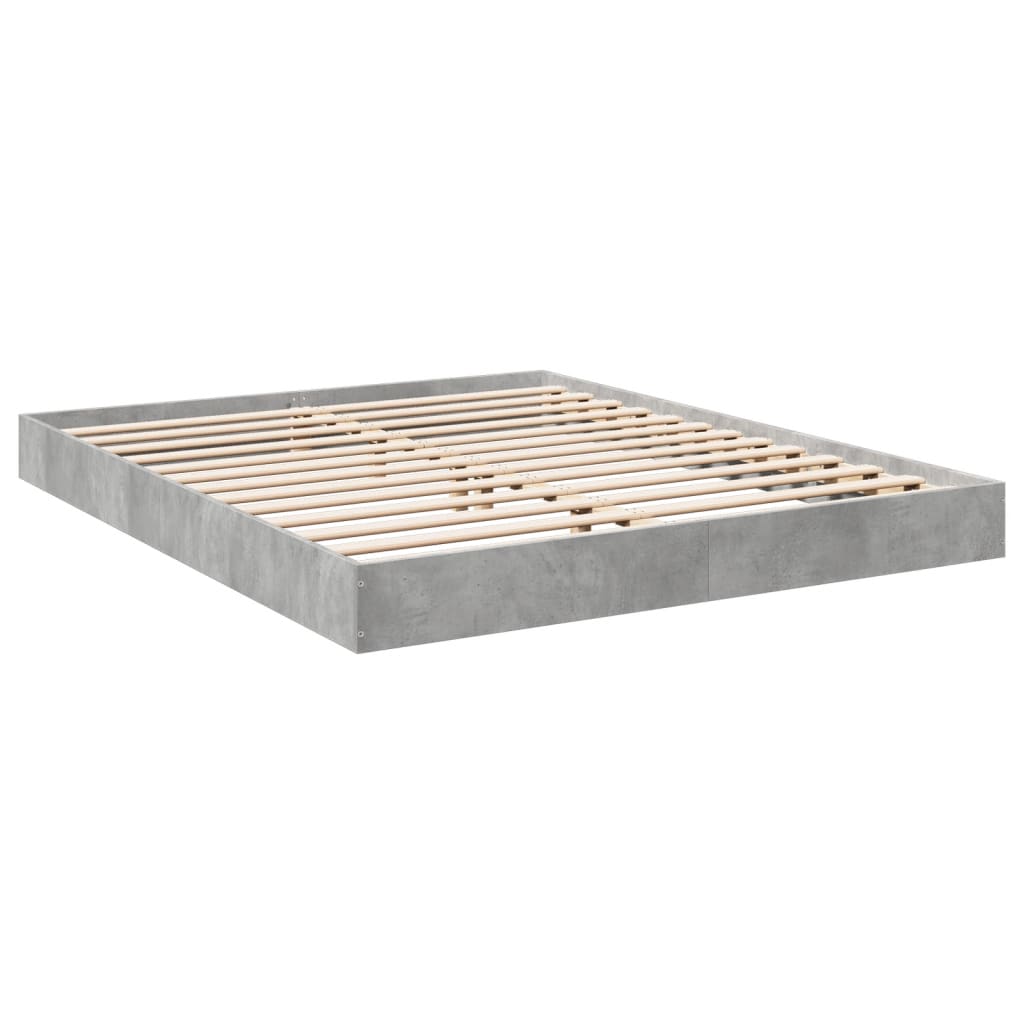 Cadre de lit sans matelas gris béton 160x200 cm - XIOS