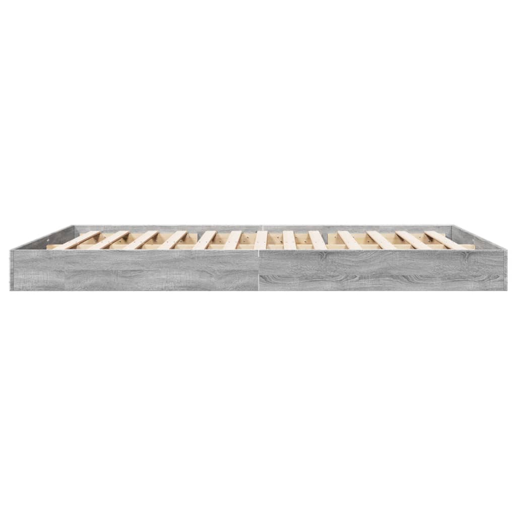 Cadre de lit sans matelas sonoma gris 160x200cm bois ingénierie - XIOS