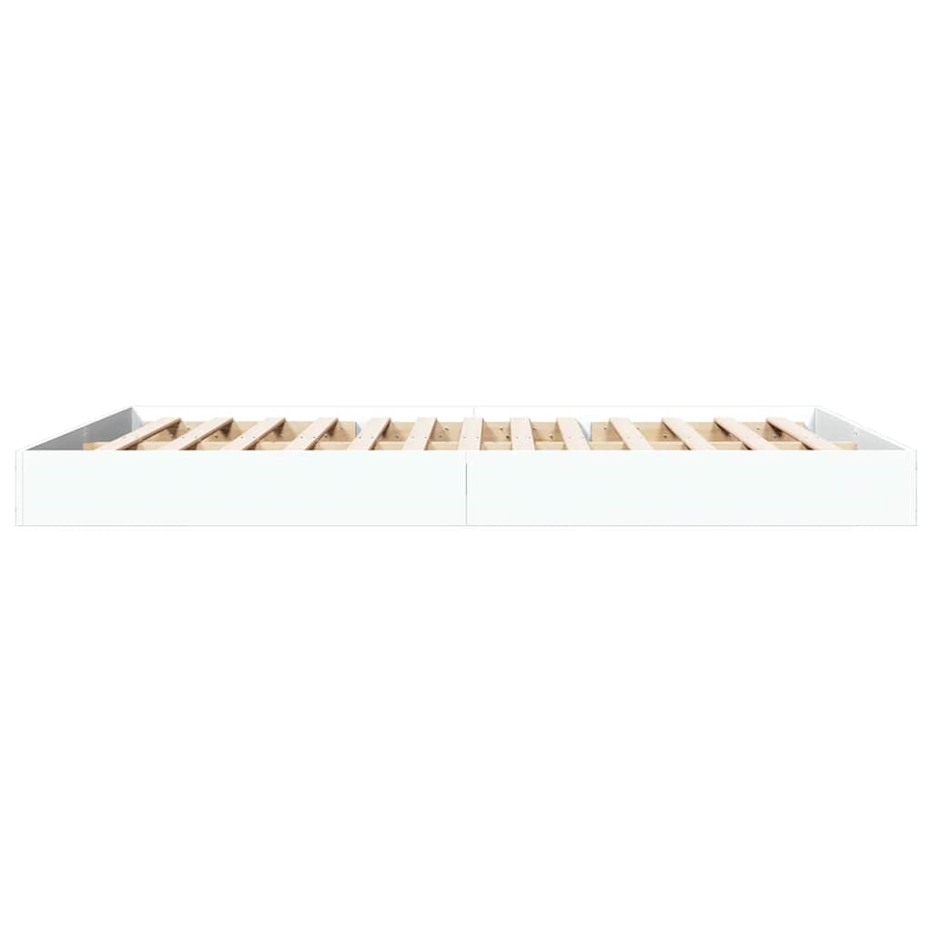 Cadre de lit sans matelas blanc 150x200 cm bois d'ingénierie