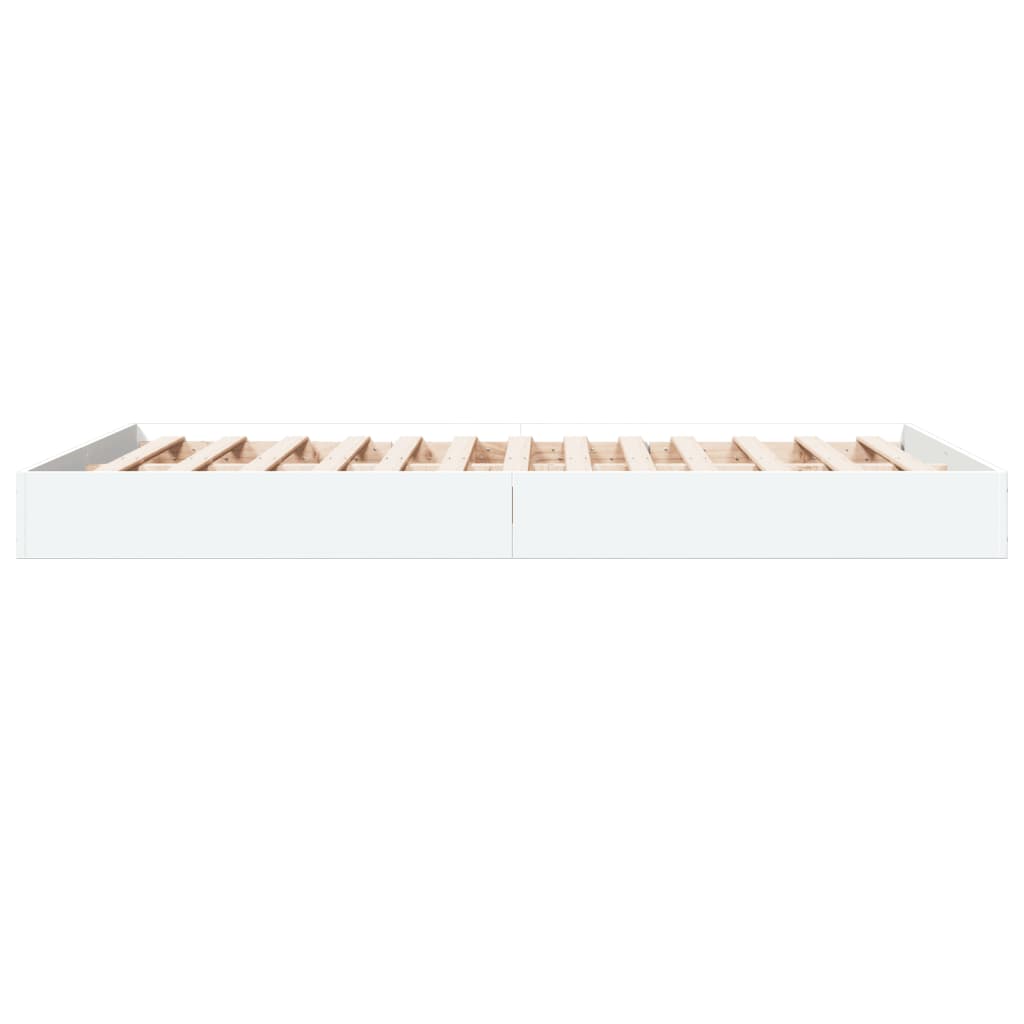 Cadre de lit sans matelas blanc 140x200 cm bois d'ingénierie - XIOS