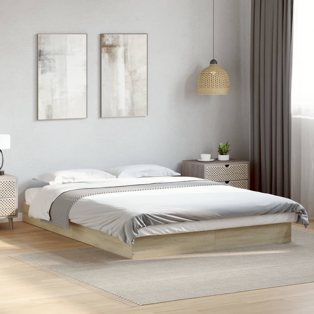 Cadre de lit sans matelas chêne sonoma 140x200 cm - XIOS