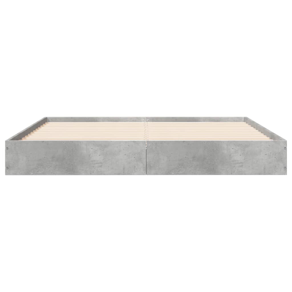 Cadre de lit sans matelas gris béton 140x200 cm - XIOS