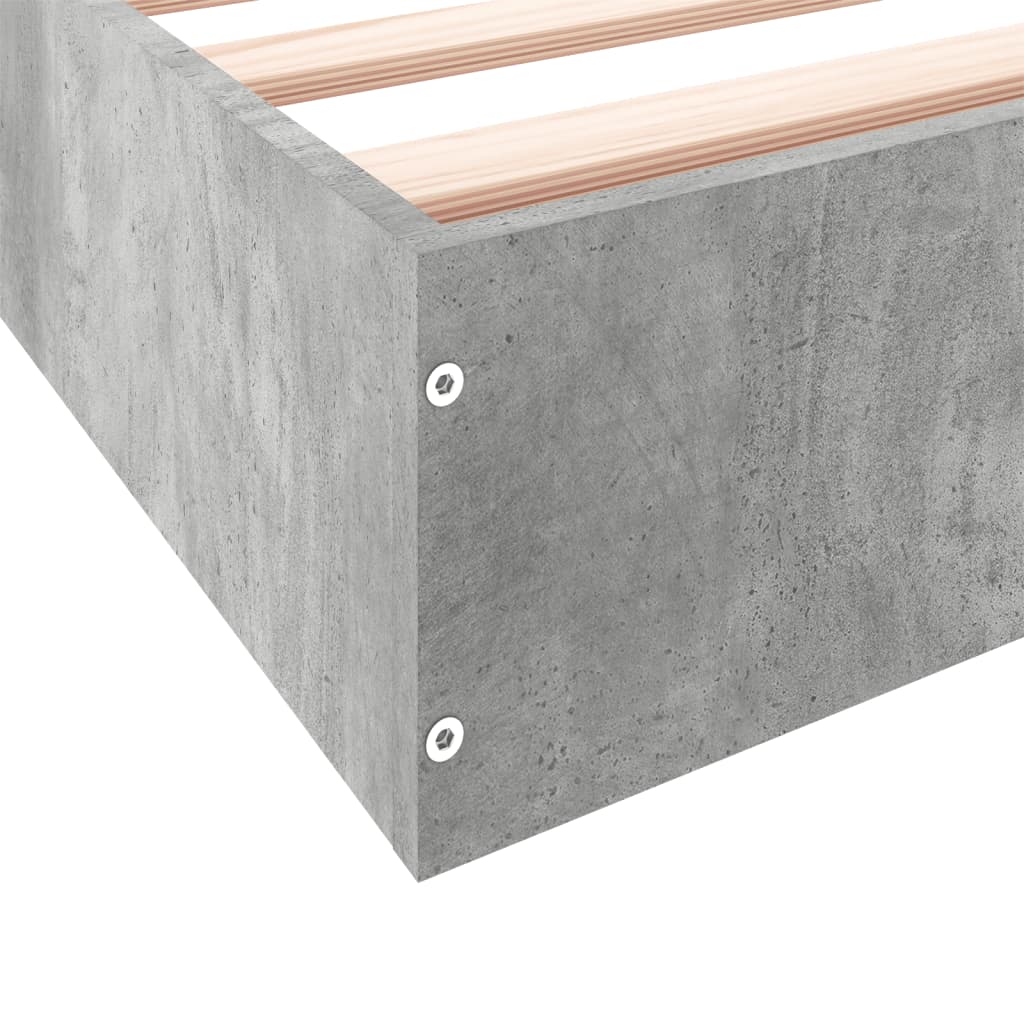 Cadre de lit sans matelas gris béton 140x200 cm - XIOS
