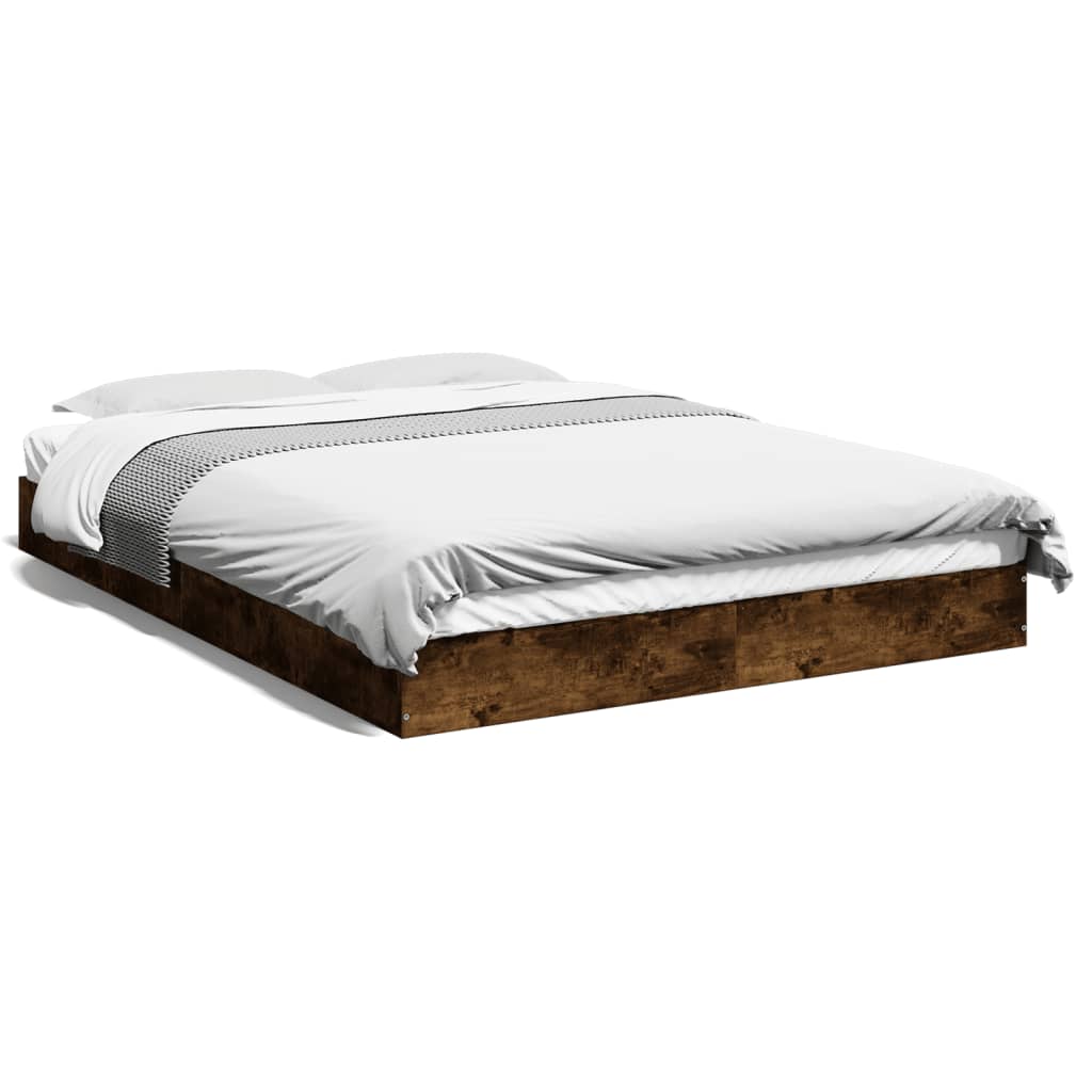 Cadre de lit sans matelas chêne fumé 140x200 cm bois ingénierie - XIOS