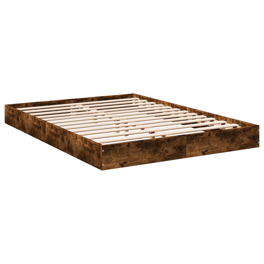 Cadre de lit sans matelas chêne fumé 140x200 cm bois ingénierie - XIOS