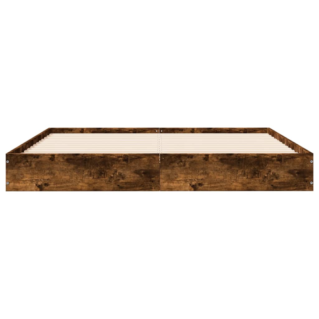 Cadre de lit sans matelas chêne fumé 140x200 cm bois ingénierie - XIOS