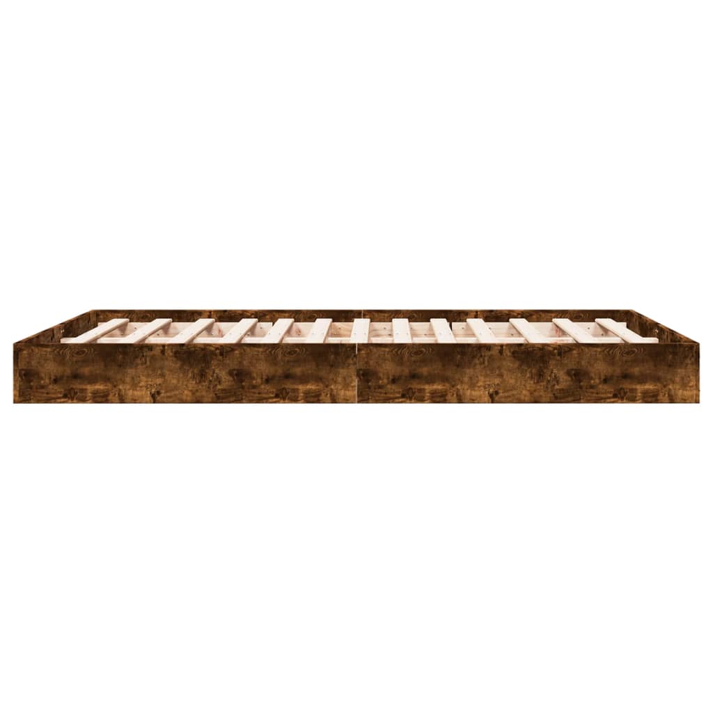 Cadre de lit sans matelas chêne fumé 140x200 cm bois ingénierie - XIOS