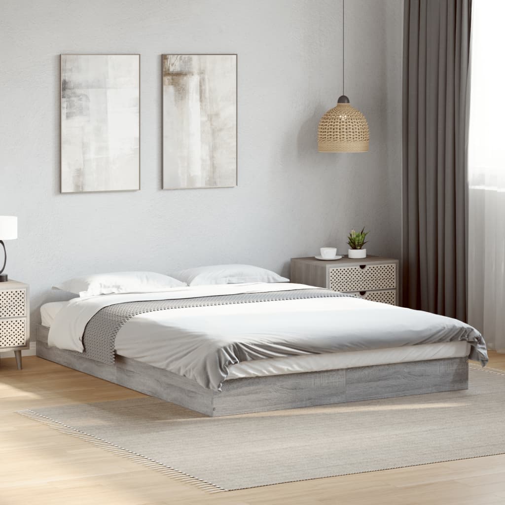 Cadre de lit sans matelas sonoma gris 140x200 cm - XIOS