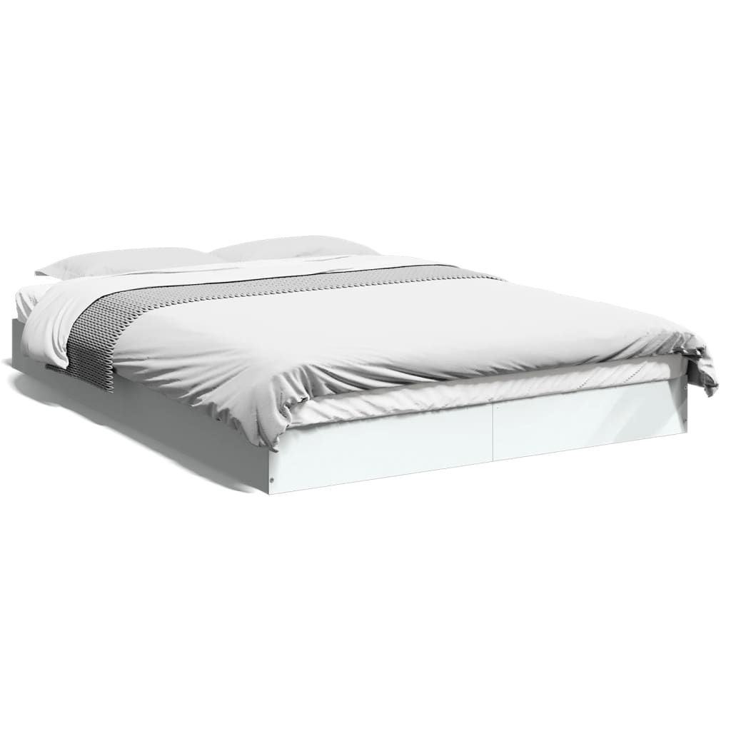 Cadre de lit sans matelas blanc 135x190 cm bois d'ingénierie - XIOS