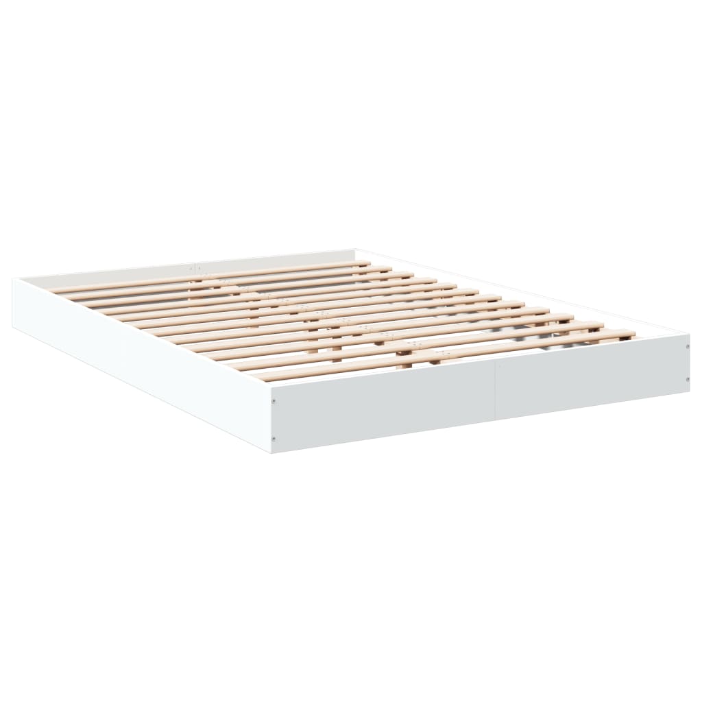 Cadre de lit sans matelas blanc 135x190 cm bois d'ingénierie - XIOS