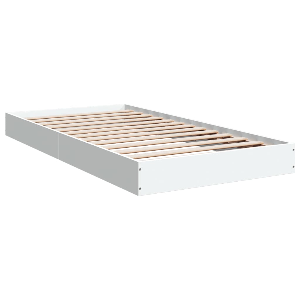 Cadre de lit sans matelas blanc 100x200 cm bois d'ingénierie - XIOS