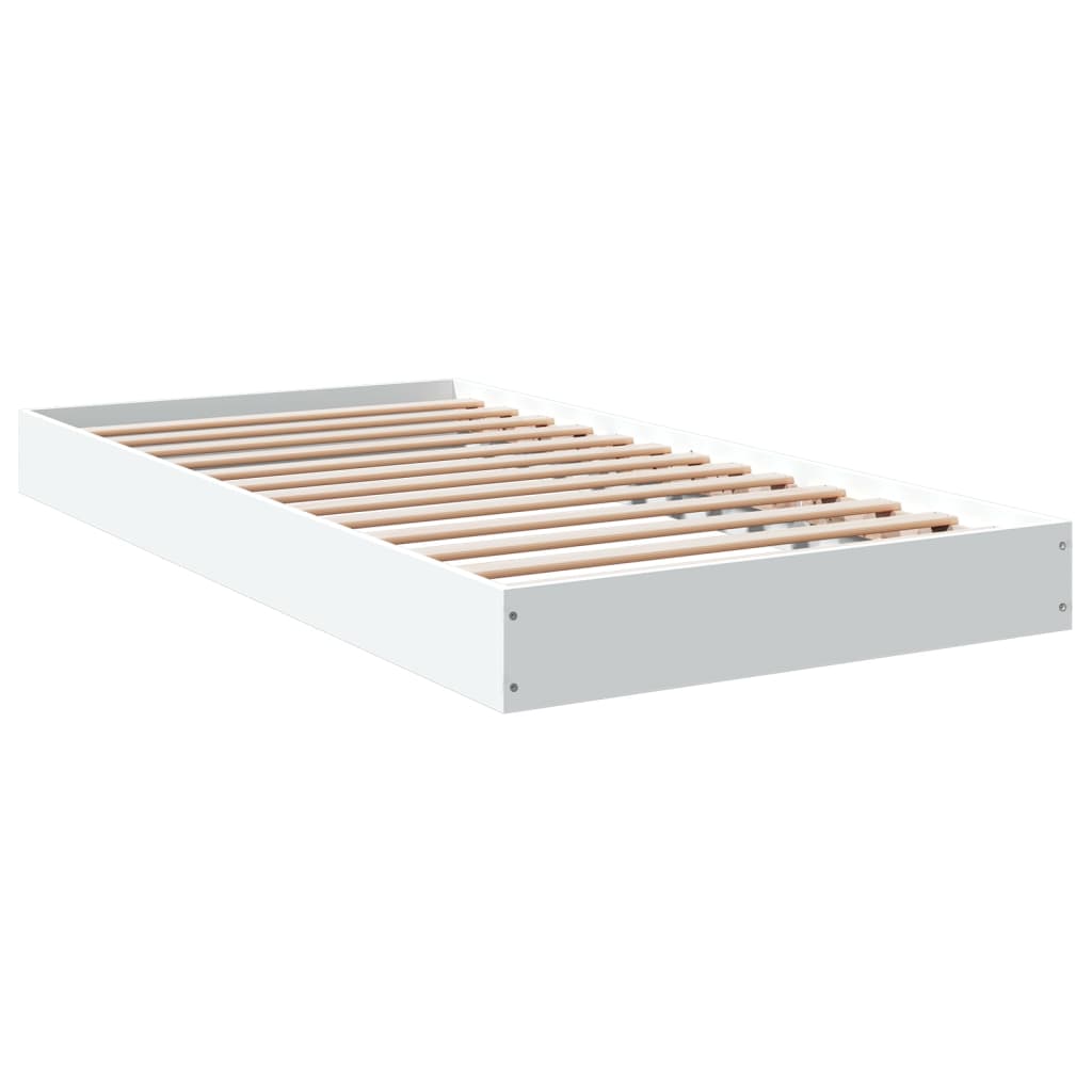 Cadre de lit sans matelas blanc 100x200 cm bois d'ingénierie - XIOS