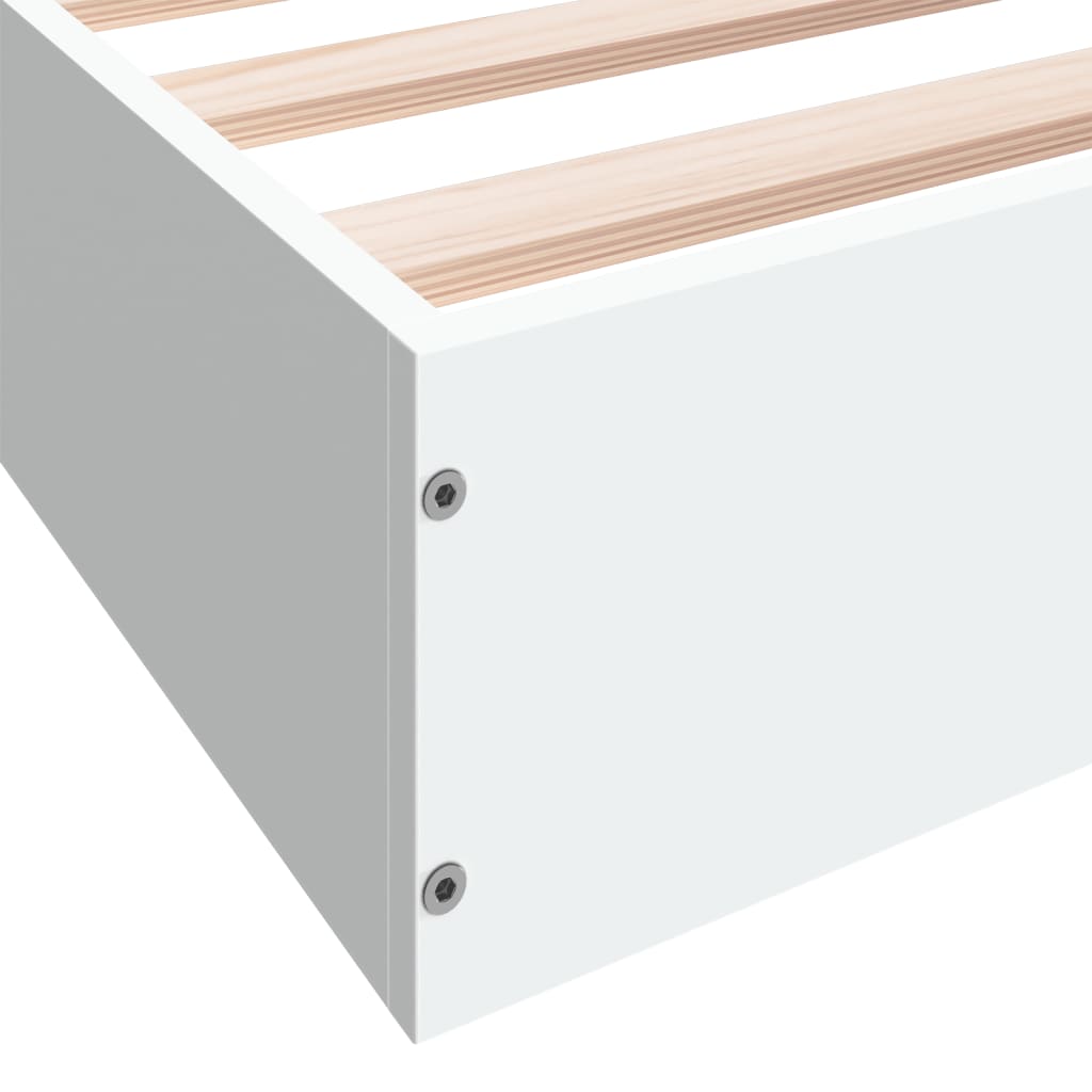 Cadre de lit sans matelas blanc 100x200 cm bois d'ingénierie - XIOS