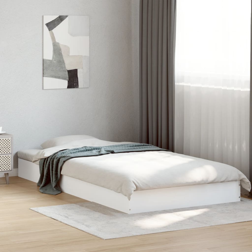 Cadre de lit sans matelas blanc 100x200 cm bois d'ingénierie - XIOS