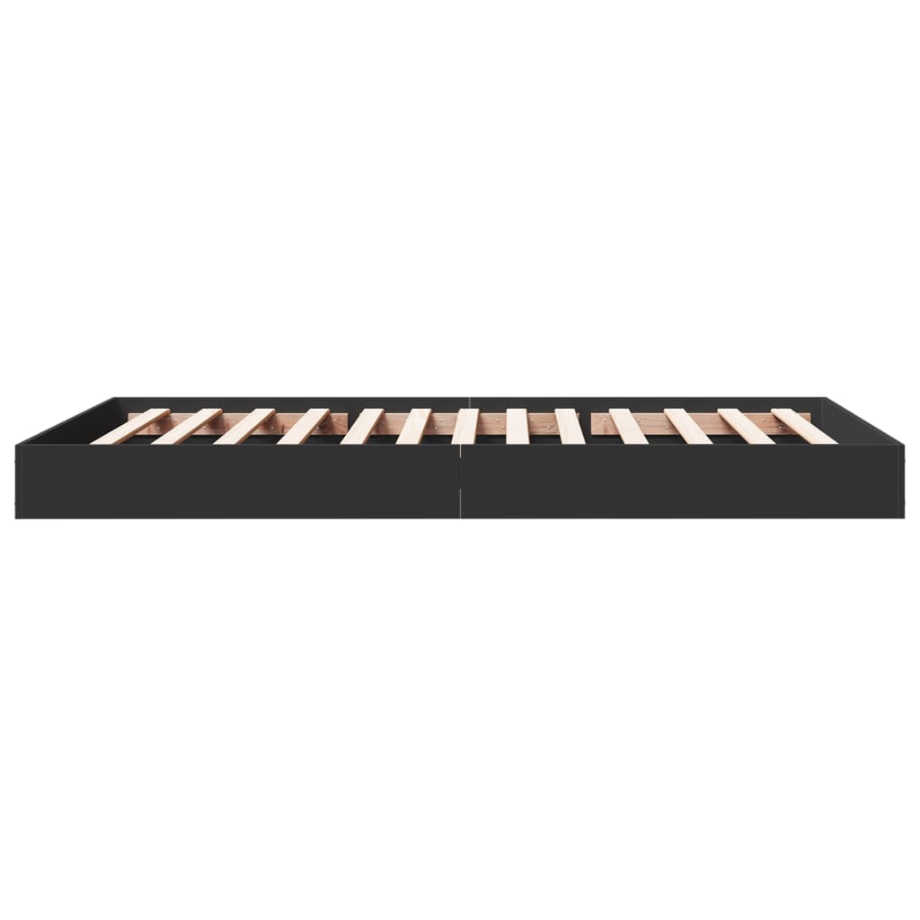 Cadre de lit sans matelas noir 100x200 cm bois d'ingénierie - XIOS
