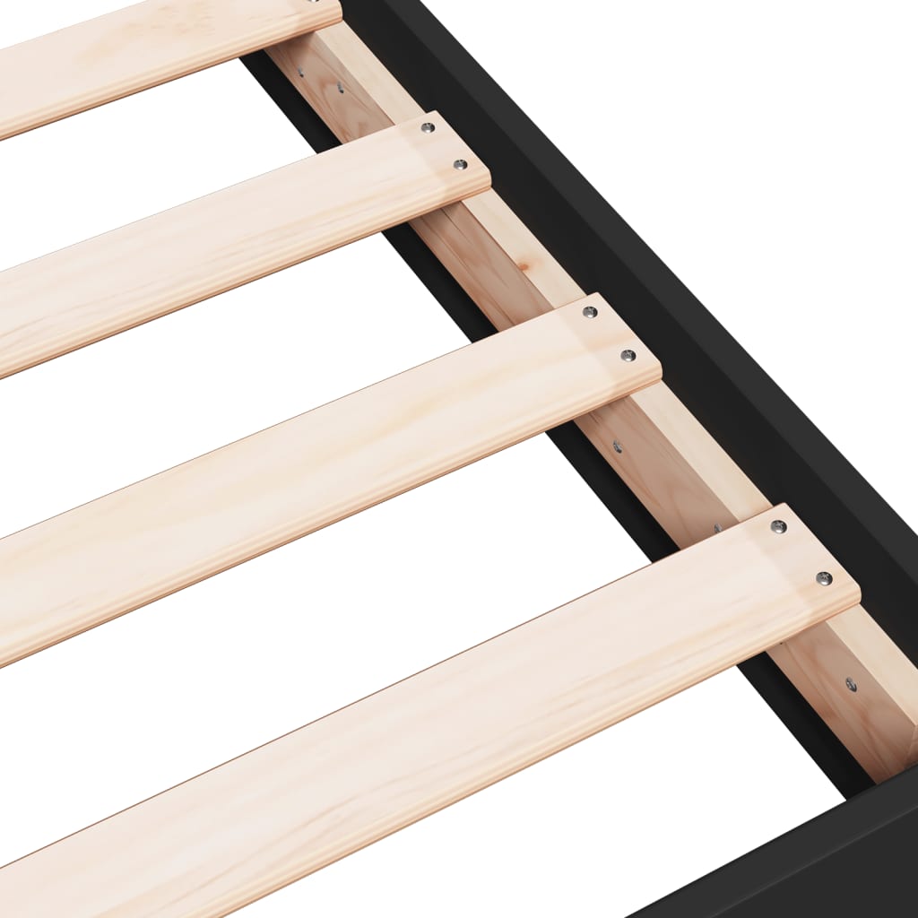 Cadre de lit sans matelas noir 100x200 cm bois d'ingénierie - XIOS
