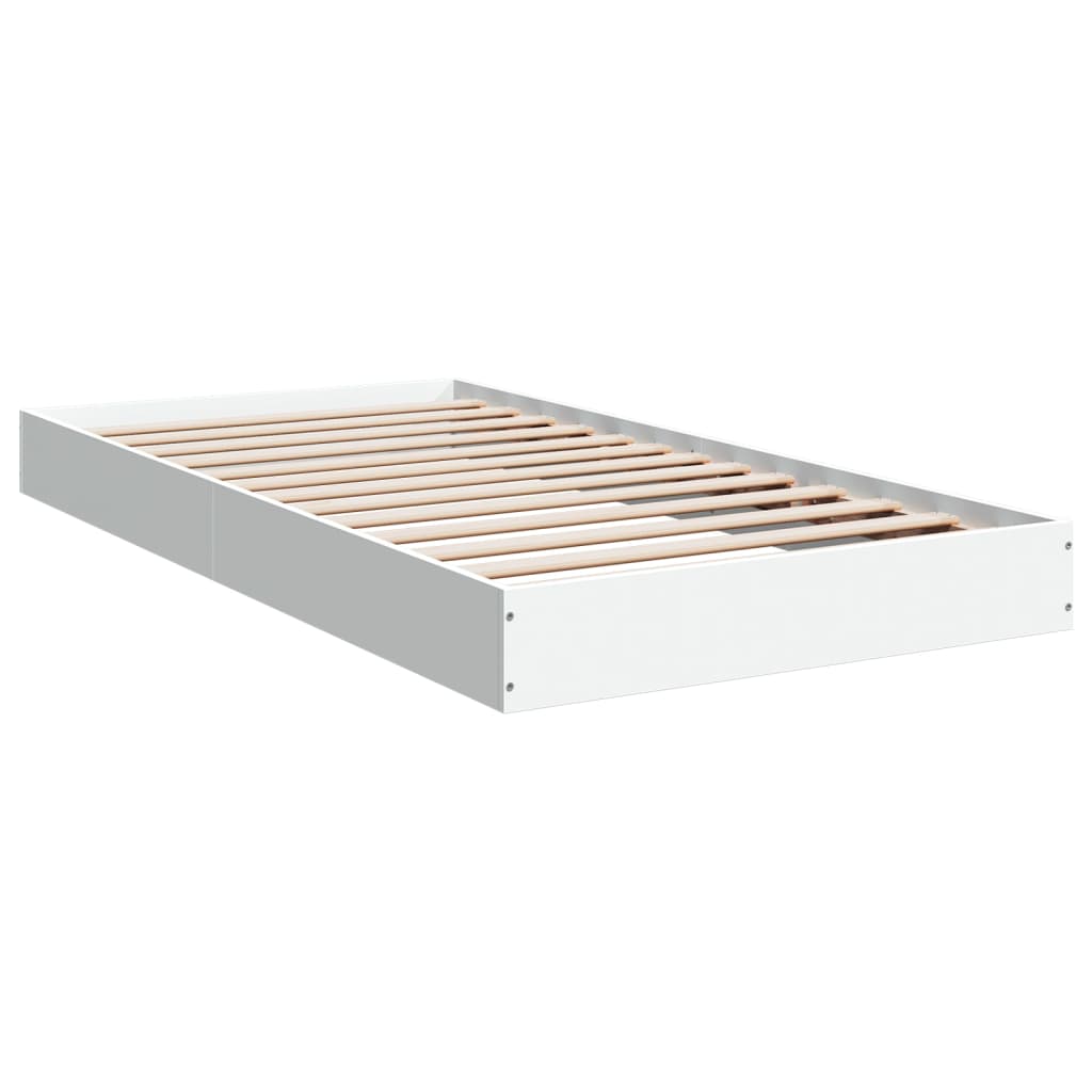 Cadre de lit sans matelas blanc 90x190 cm bois d'ingénierie - XIOS