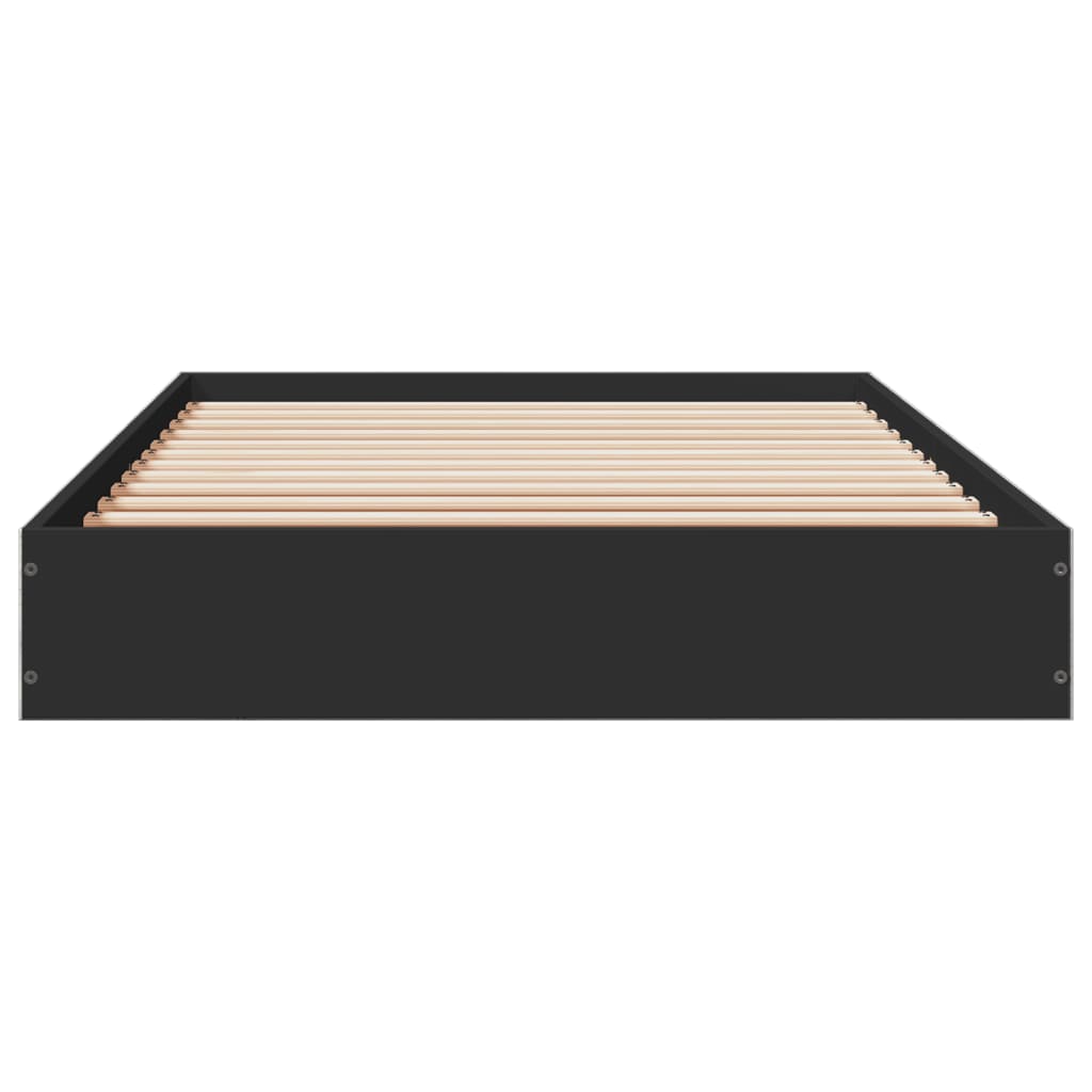 Cadre de lit sans matelas noir 75x190 cm bois ingénierie - XIOS