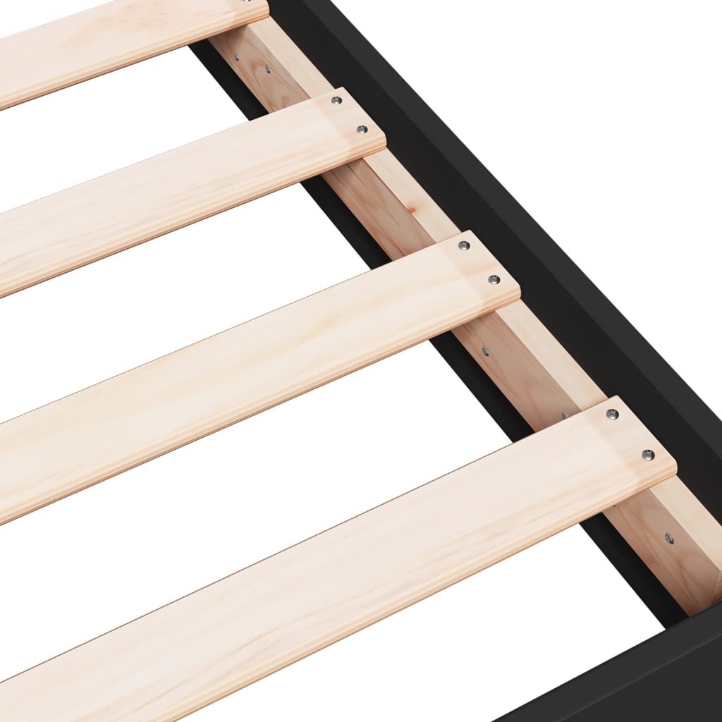 Cadre de lit sans matelas noir 75x190 cm bois ingénierie - XIOS