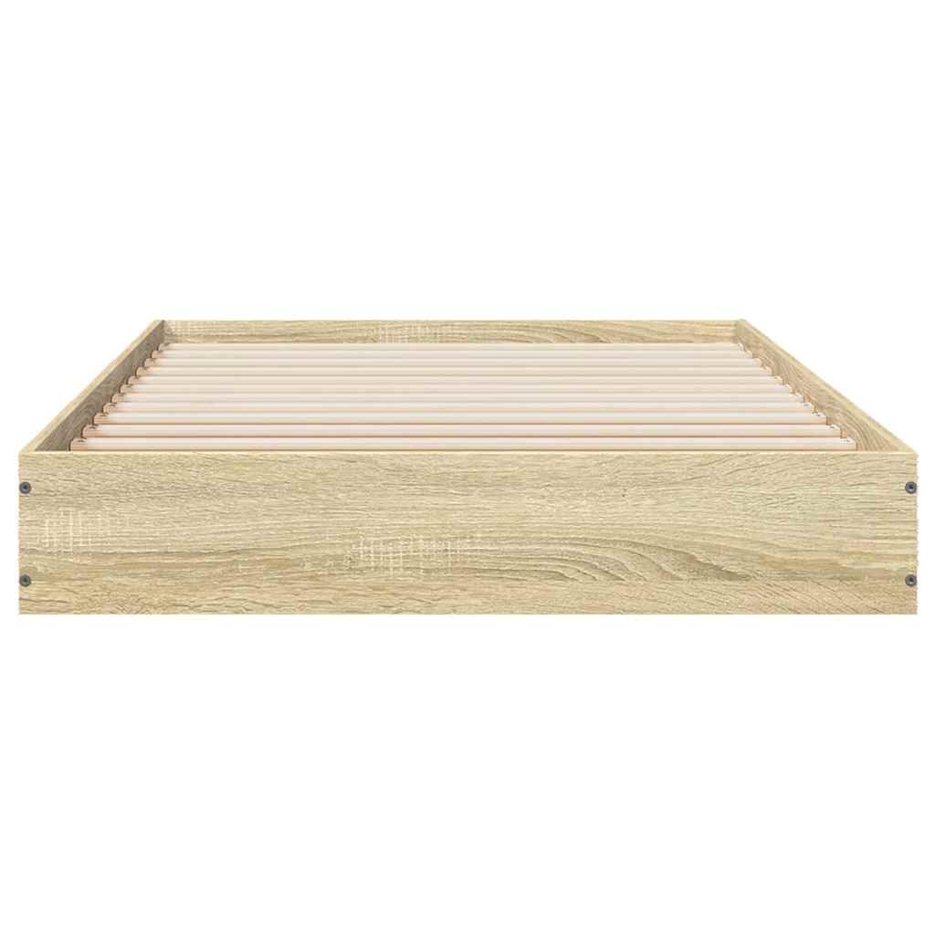 Cadre de lit sans matelas chêne sonoma 75x190 cm