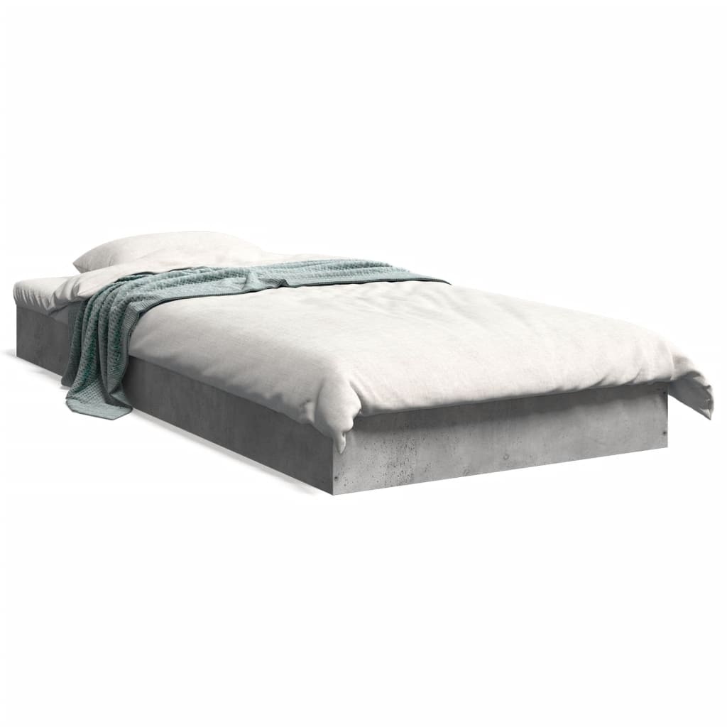 Cadre de lit sans matelas gris béton 75x190 cm - XIOS
