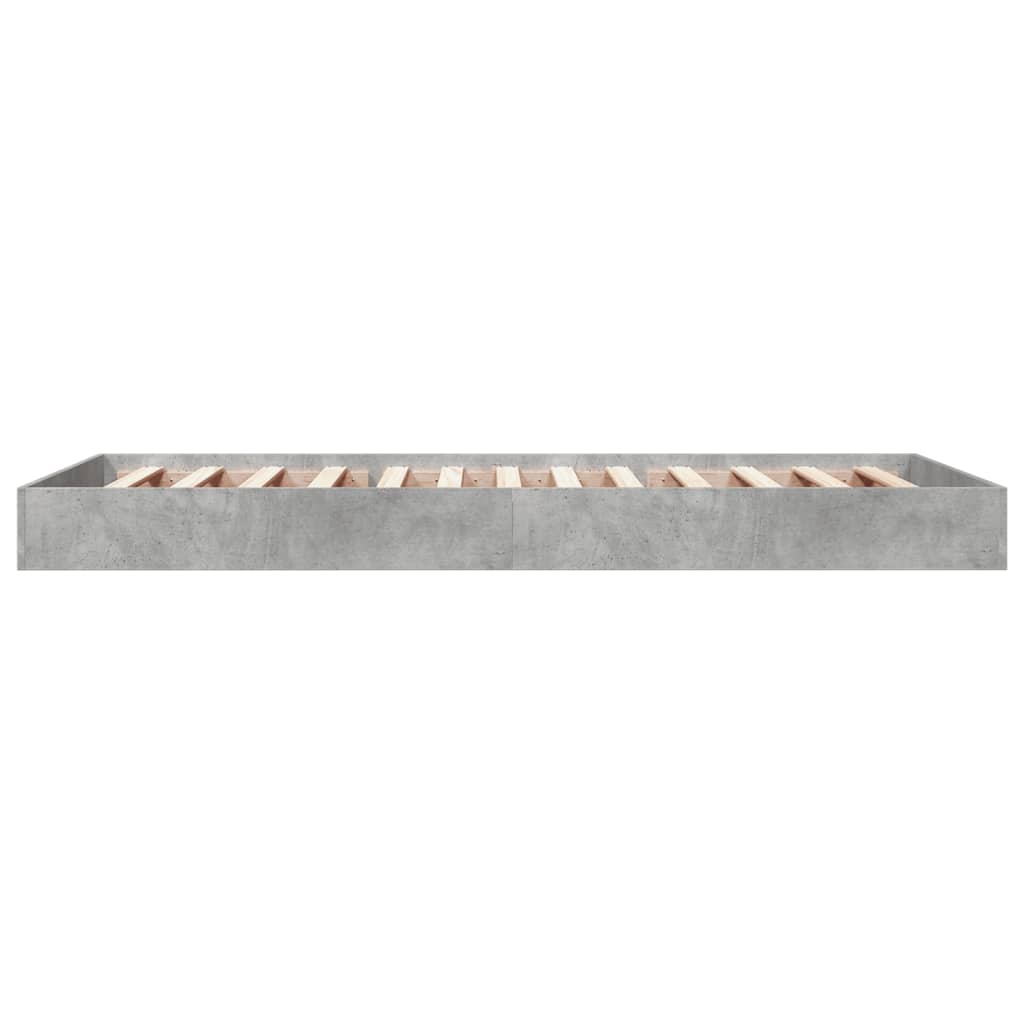 Cadre de lit sans matelas gris béton 75x190 cm - XIOS