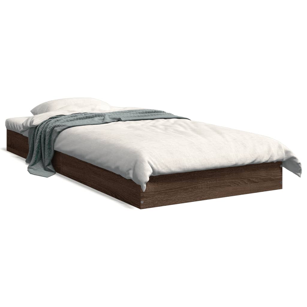 Cadre de lit sans matelas chêne marron 75x190cm bois ingénierie - XIOS