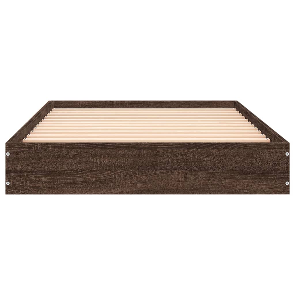 Cadre de lit sans matelas chêne marron 75x190cm bois ingénierie - XIOS