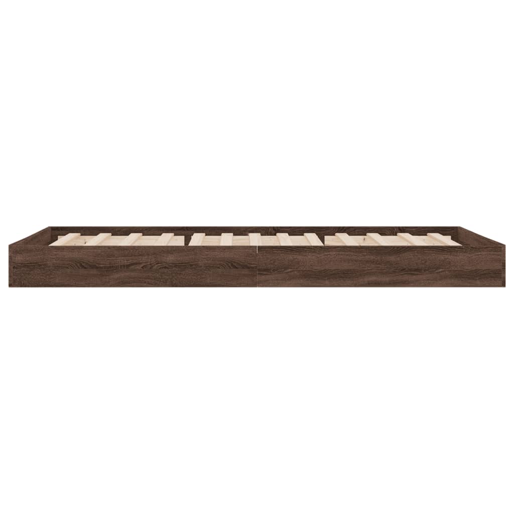 Cadre de lit sans matelas chêne marron 75x190cm bois ingénierie - XIOS