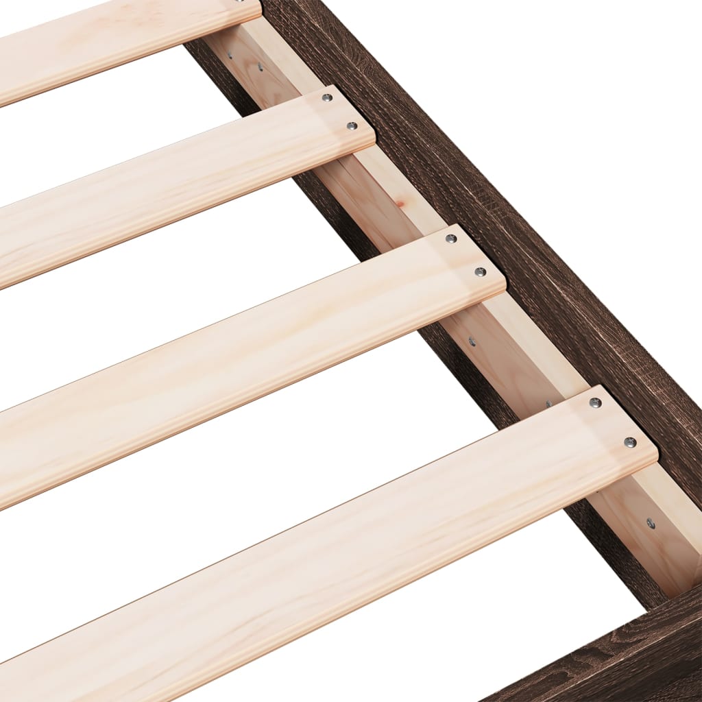 Cadre de lit sans matelas chêne marron 75x190cm bois ingénierie - XIOS