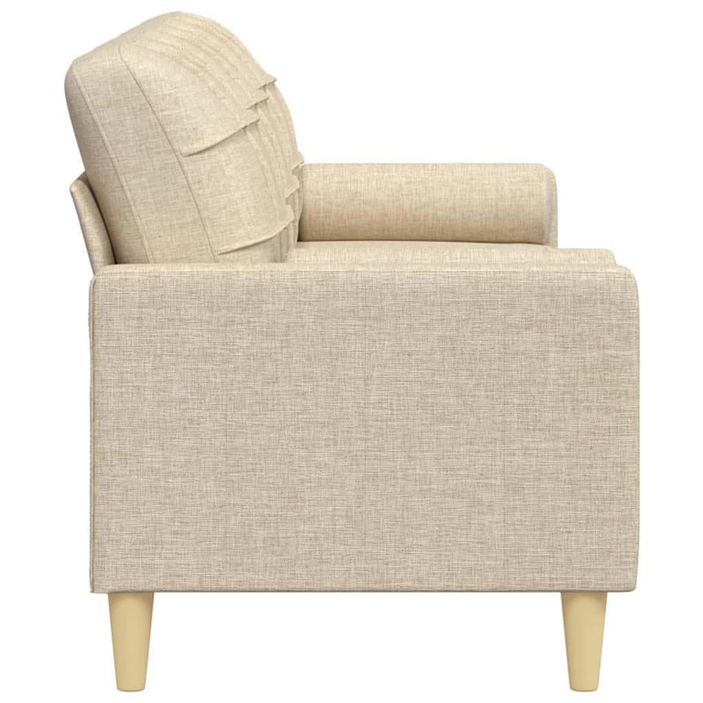 Canapé 3 places avec oreillers décoratifs crème 210 cm tissu - XIOS