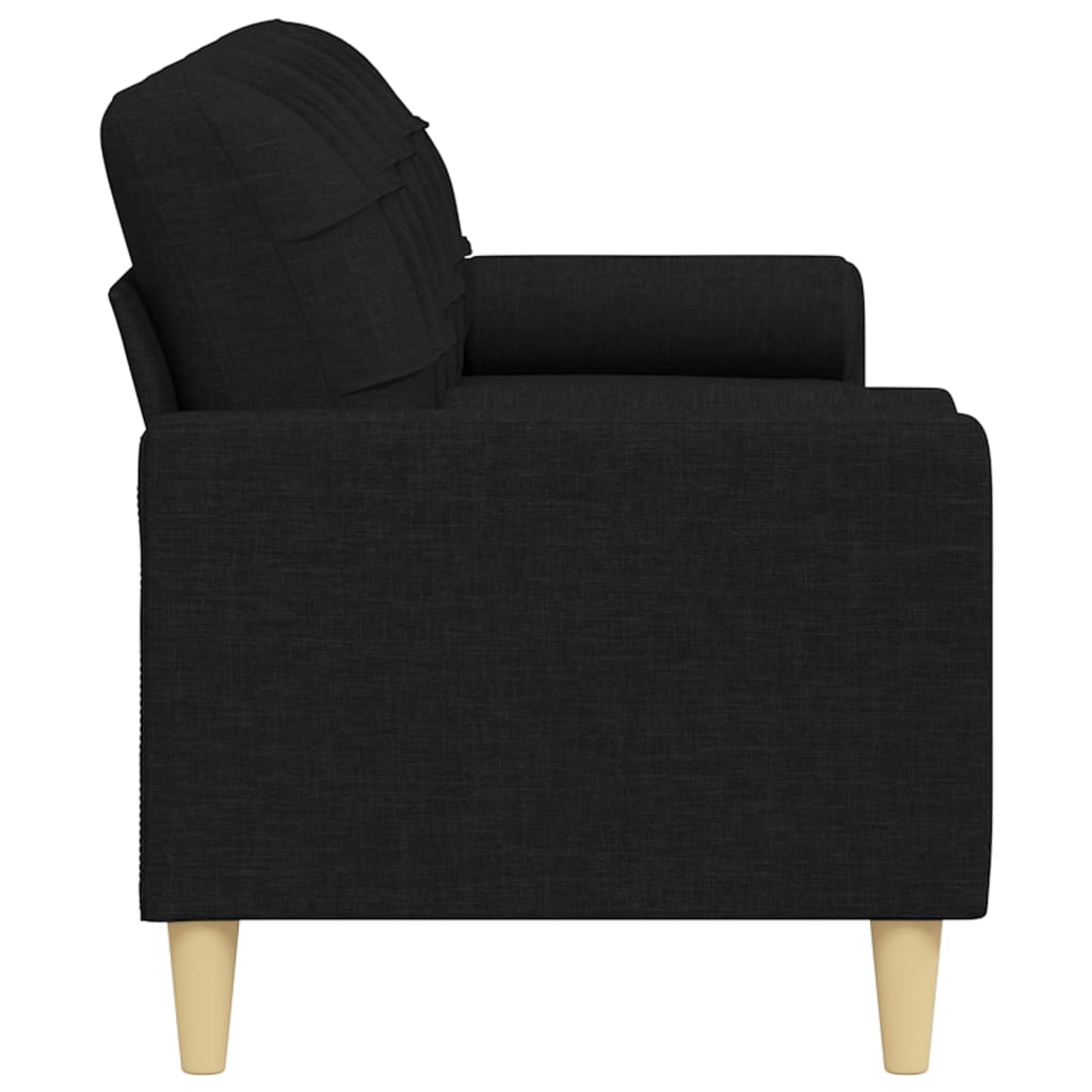 Canapé 3 places avec oreillers décoratifs noir 210 cm tissu - XIOS