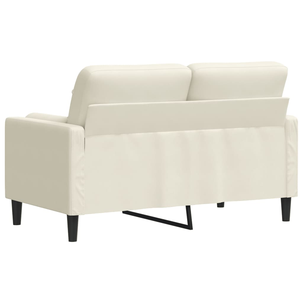 Canapé 2 places avec oreillers décoratifs crème 120 cm velours - XIOS