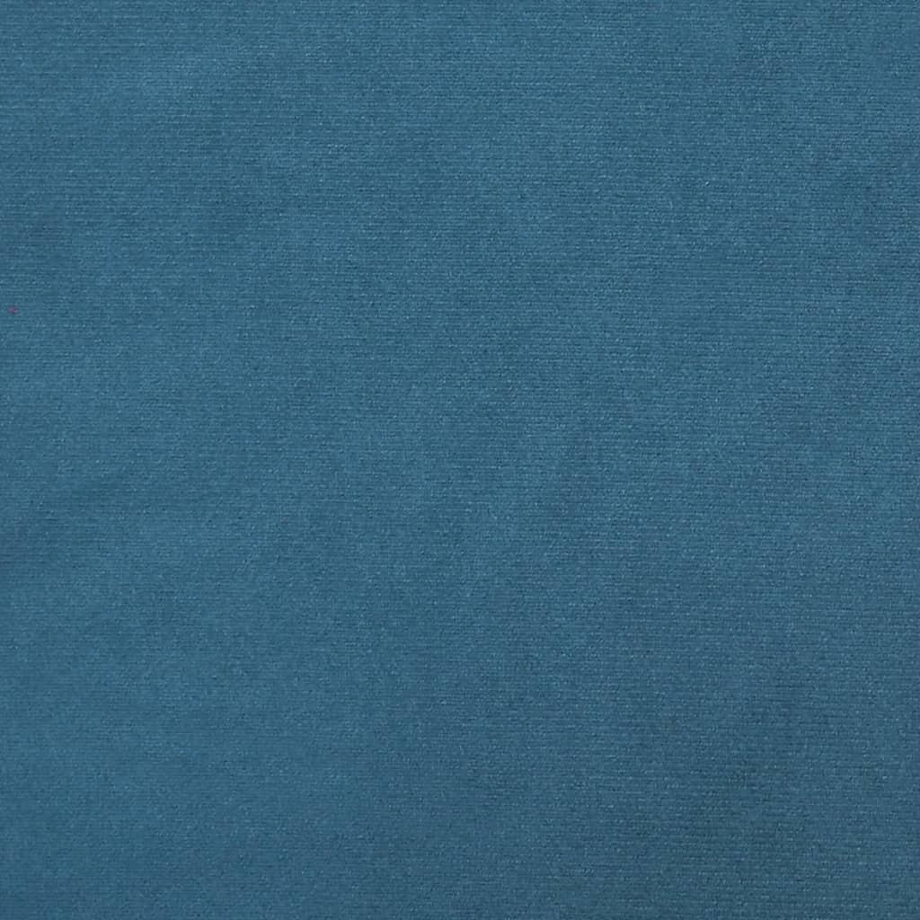 Canapé 3 places avec oreillers décoratifs bleu 180 cm velours - XIOS