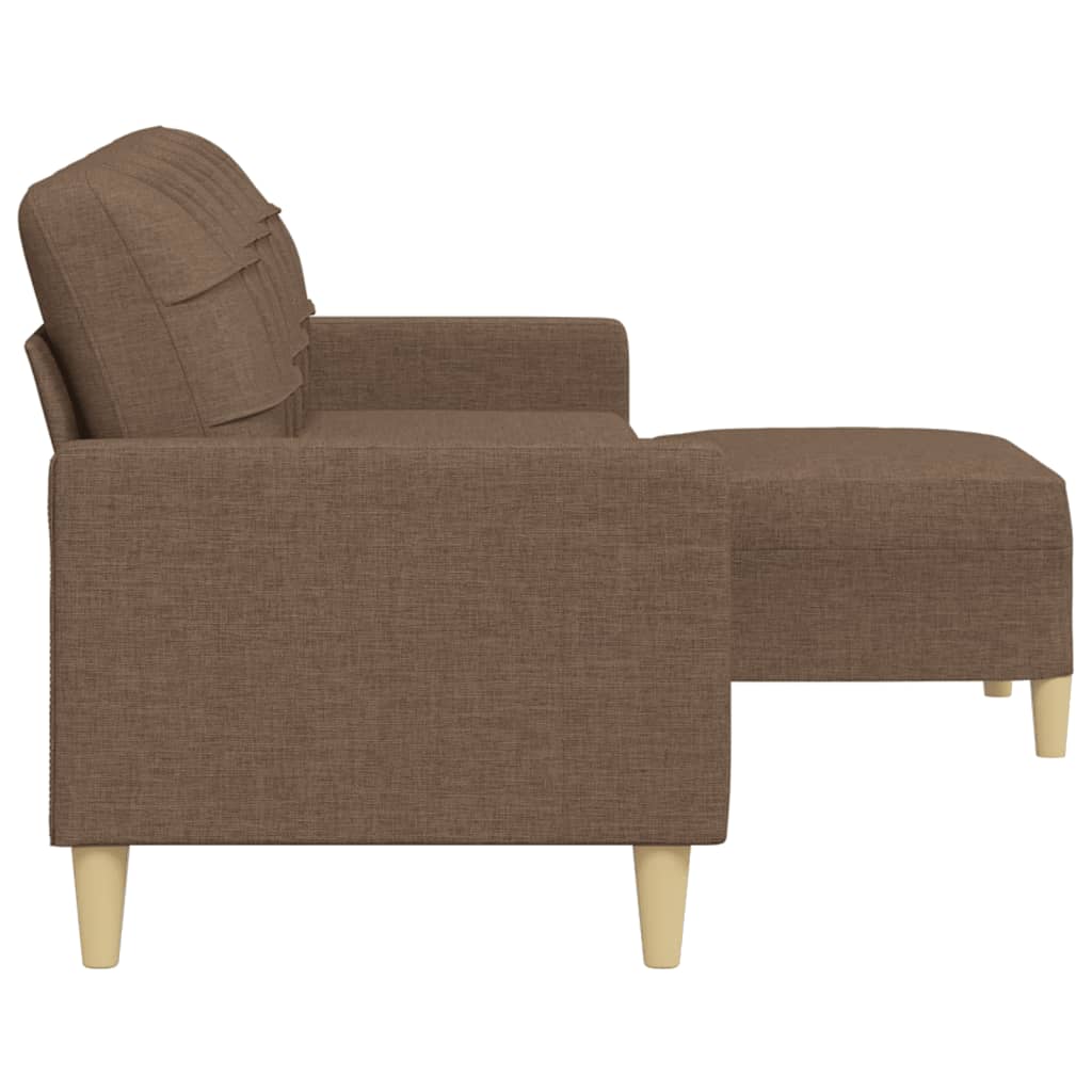 Canapé à 3 places avec repose-pieds Marron 210 cm Tissu - XIOS
