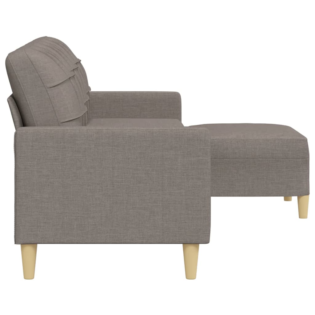 Canapé à 3 places avec repose-pieds Taupe 210 cm Tissu - XIOS