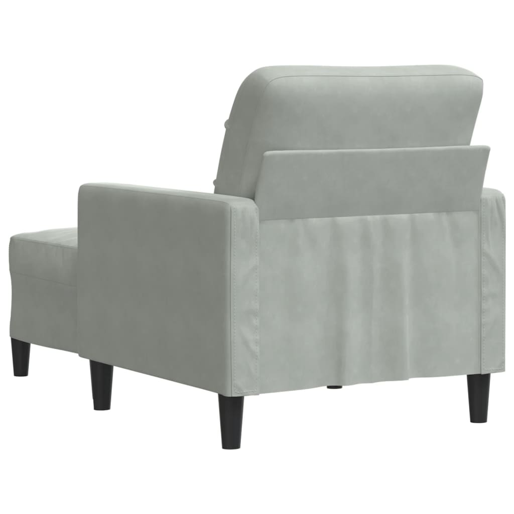 Fauteuil avec repose-pied Gris clair 60 cm Velours - XIOS
