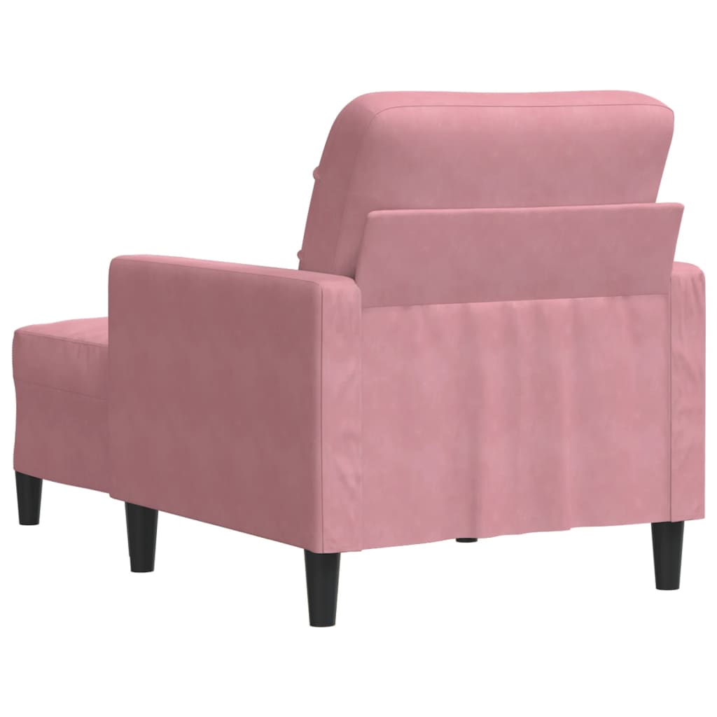 Fauteuil avec repose-pied Rose 60 cm Velours - XIOS