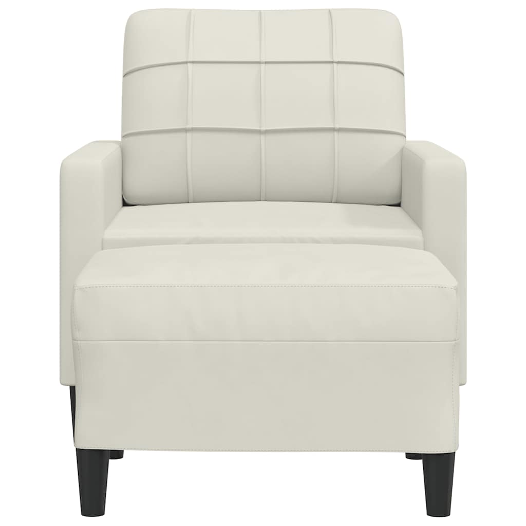 Fauteuil avec repose-pied Crème 60 cm Velours - XIOS