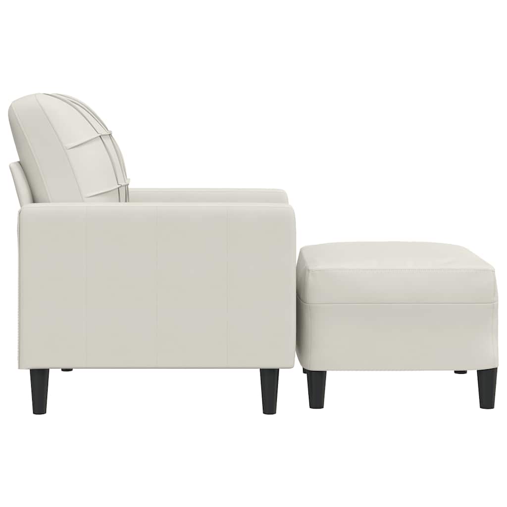 Fauteuil avec repose-pied Crème 60 cm Velours - XIOS