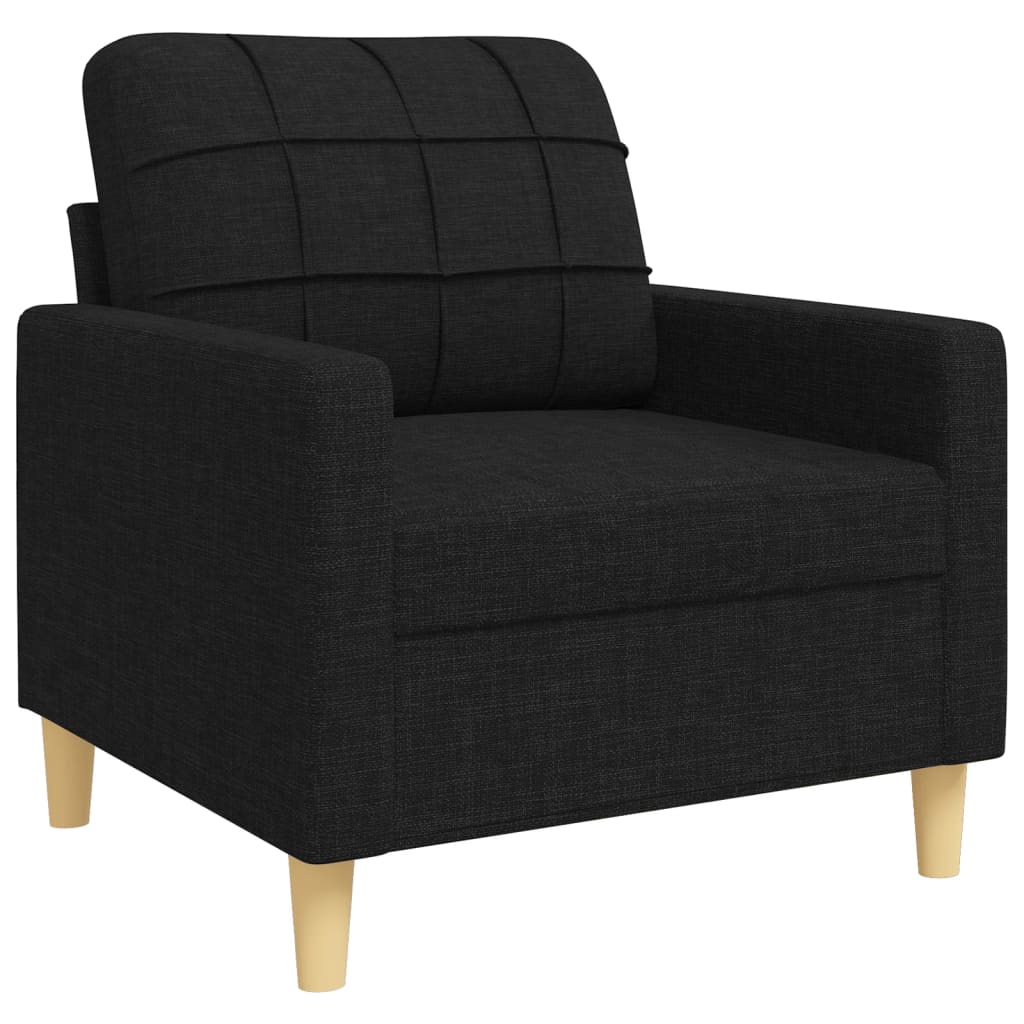 Ensemble de canapés 4 pcs avec repose-pied noir tissu