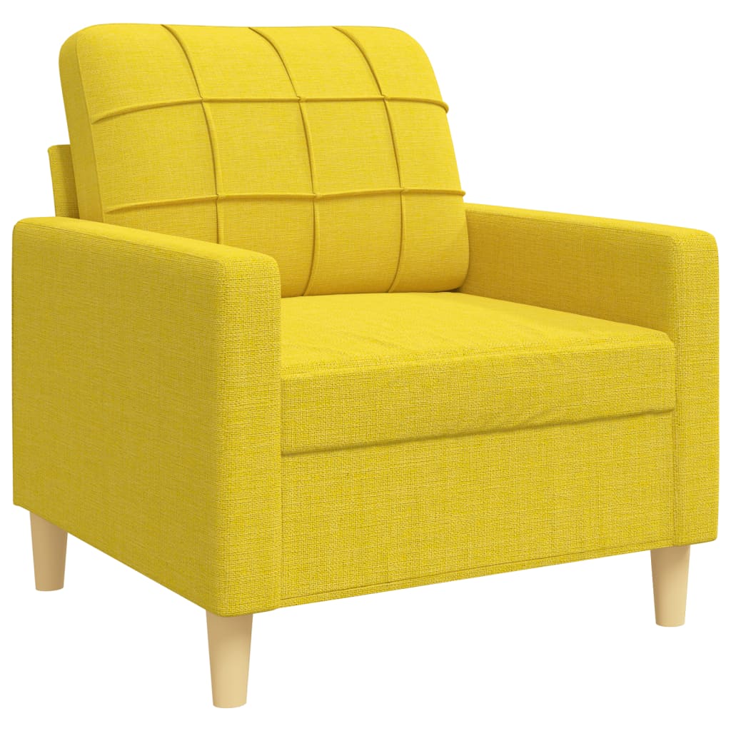 Ensemble de canapés 3 pcs coussins décoratifs jaune clair tissu - XIOS